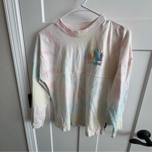 Disney Parks Cotton Candy Spirit Jersey - Rainbow Tie Dye Glitter Castle, XL